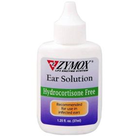 Zymox Enzymatic Ear Solution Hydrocortisone Free for Dogs and Cats