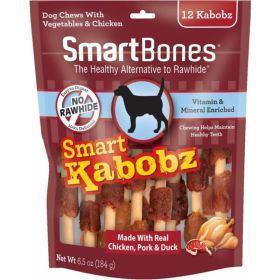 SmartBones Smart Kabobz Triple Meat Rawhide Free Dog Chew