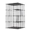 3-Tier Wire Cat Cage, Large Kennels Playpen with 3 Platforms, 3 Ramp Ladders and 4 Doors, 42" x 42" x 72", Black XH