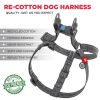 Re Cotton Dog Harness Eco Friendly for Small Dogs Medium Large Dogs Reflective Dog Harness with Adjustable Size for Male Female Dogs Grey Color L Size