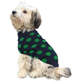 Fashion Pet Contrast Dot Dog Sweater Green (Option: X Large)