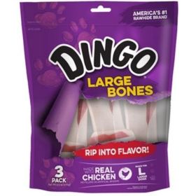 Dingo Meat in the Middle Rawhide Chew Bones (Option: Large)