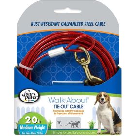 Four Paws Dog Tie Out Cable Medium Weight (Option: 20" Long Cable)