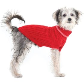 Fashion Pet Cable Knit Dog Sweater Red (Option: Large)