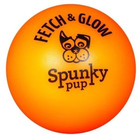 Spunky Pup Fetch and Glow Ball Dog Toy Assorted Colors (Option: Medium)