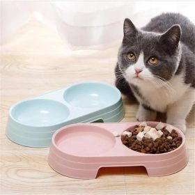 Double Cat Bowl Dog Bowl Pet Feeding Macarone Cat Water Food Bowl Anti-overturning Pet Bowls Feeder For Cats Dogs Pet Supplies (Color: Apricot)