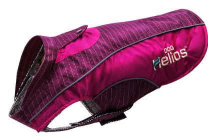 Dog Helios 'Reflecta-Bolt' Sporty Performance Tri-Velcro Waterproof Pet Dog Coat Jacket W/ Blackshark Technology (Color: Hot Pink / Purple, size: small)