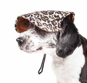 Pet Life 'Cheetah Bonita' Cheetah Patterned Uv Protectant Adjustable Fashion Dog Hat Cap (size: medium)