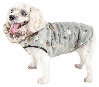 Pet Life Luxe 'Gold-Wagger' Gold-Leaf Designer Fur Dog Jacket Coat (size: large)