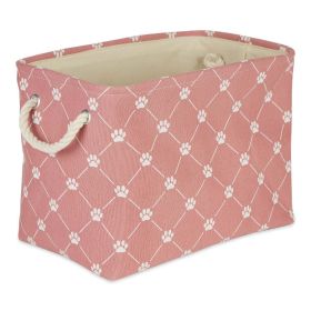 Multipurpose Pet Storage Bin Rectangle Small with Printing (Color: ROSE, size: 14x8x9 inch)