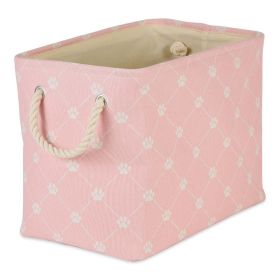 Multipurpose Pet Storage Bin Rectangle Medium with Printing (Color: Pink, size: 16x10x12 inch)