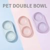 Double Cat Bowl Dog Bowl Pet Feeding Macarone Cat Water Food Bowl Anti-overturning Pet Bowls Feeder For Cats Dogs Pet Supplies